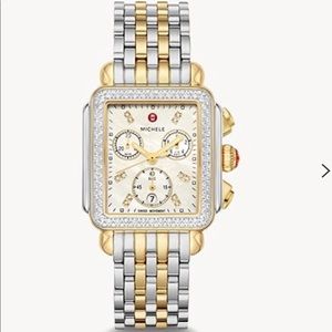 Michele - Deco Two-Tone 18k Gold Diamond Watch